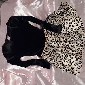 Black and cheeta print girls party dress size 12 girls